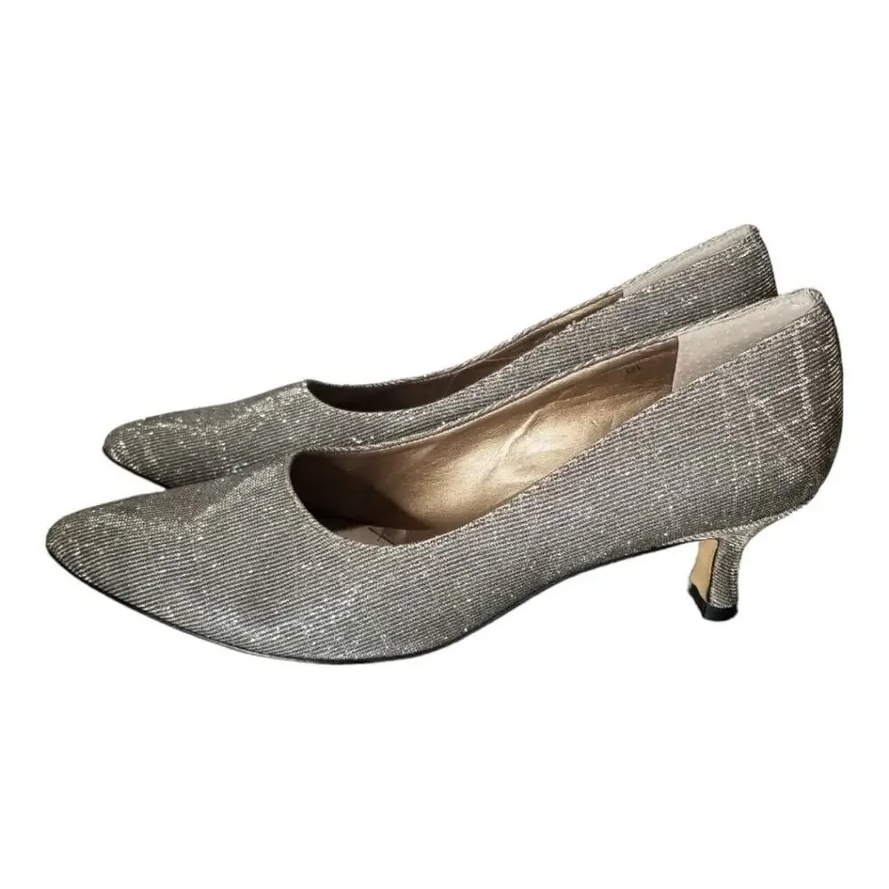 VANELI Heels 8N kitten pumps Astyr Metallic Silver Gold Sparkle Irridescent